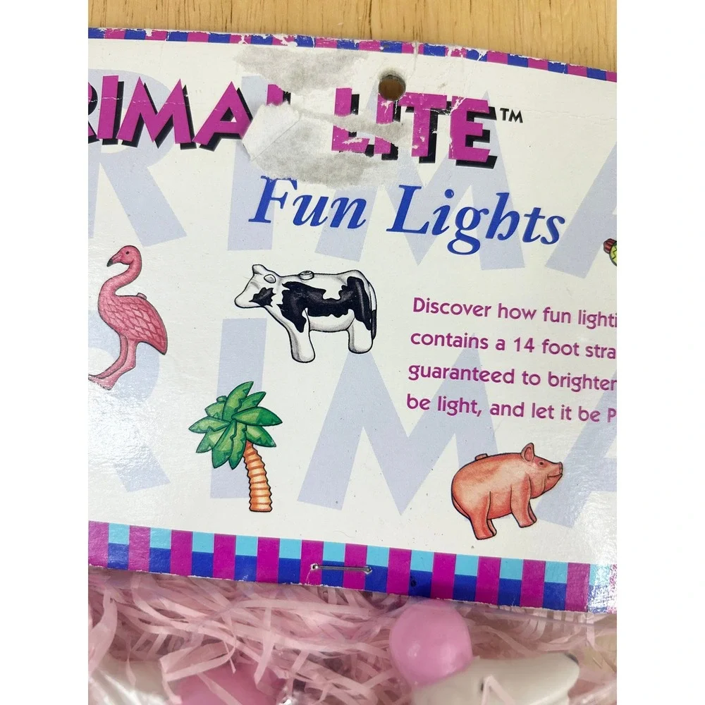 VTG Primal Lite Poodle‎ String Lights Pink 1995 Retro Kitsch 14 ft Deadstock NOS